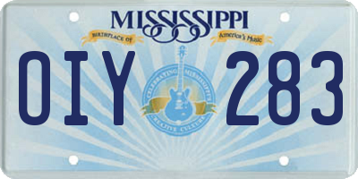 MS license plate OIY283