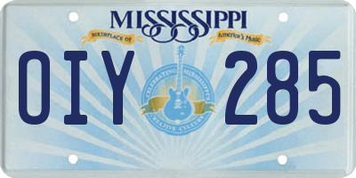 MS license plate OIY285