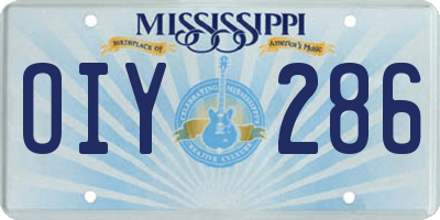 MS license plate OIY286