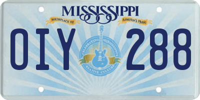 MS license plate OIY288