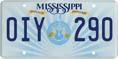 MS license plate OIY290