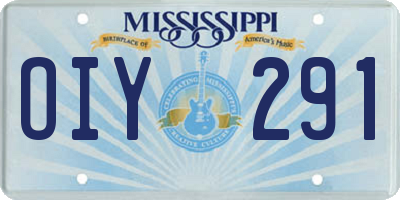 MS license plate OIY291