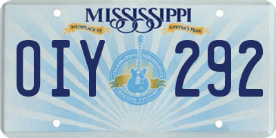 MS license plate OIY292
