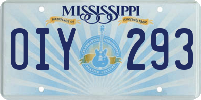 MS license plate OIY293