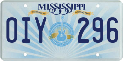 MS license plate OIY296