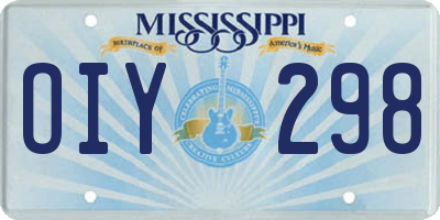 MS license plate OIY298