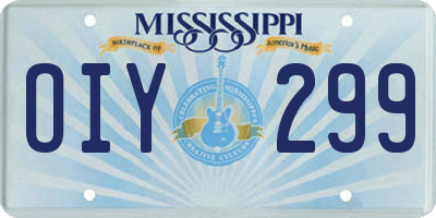 MS license plate OIY299