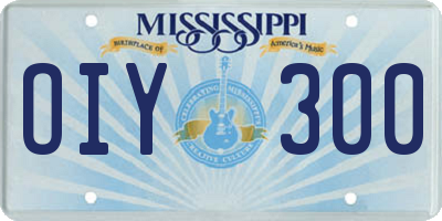 MS license plate OIY300