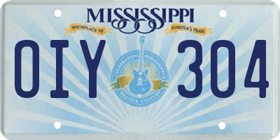 MS license plate OIY304