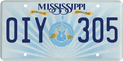 MS license plate OIY305
