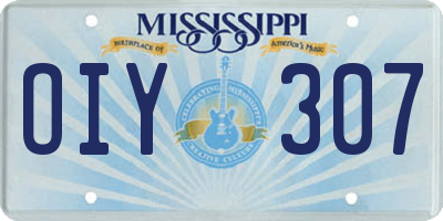 MS license plate OIY307