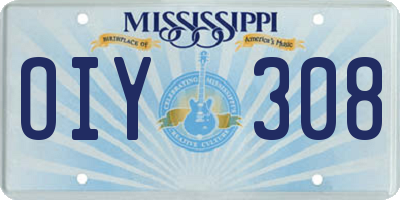 MS license plate OIY308