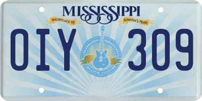 MS license plate OIY309