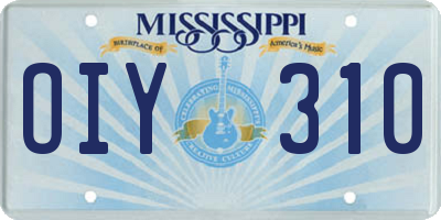 MS license plate OIY310