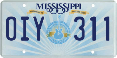 MS license plate OIY311