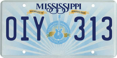 MS license plate OIY313