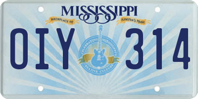 MS license plate OIY314