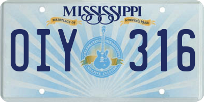 MS license plate OIY316