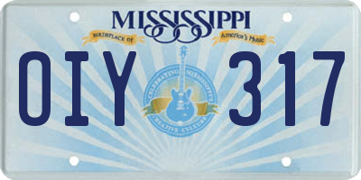 MS license plate OIY317
