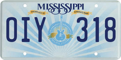 MS license plate OIY318