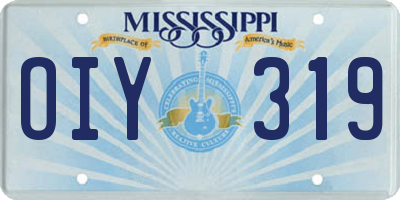 MS license plate OIY319
