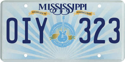 MS license plate OIY323