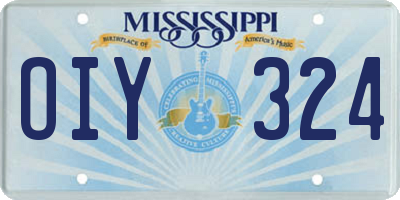 MS license plate OIY324