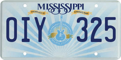MS license plate OIY325