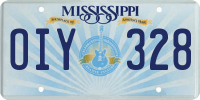 MS license plate OIY328