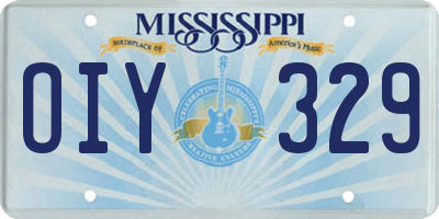 MS license plate OIY329