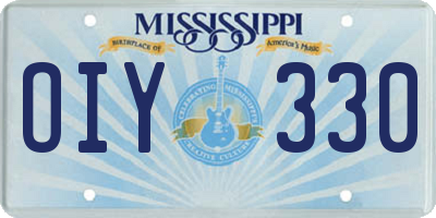 MS license plate OIY330