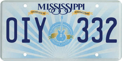 MS license plate OIY332