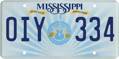 MS license plate OIY334