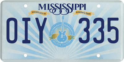 MS license plate OIY335