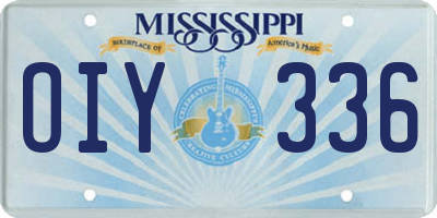 MS license plate OIY336