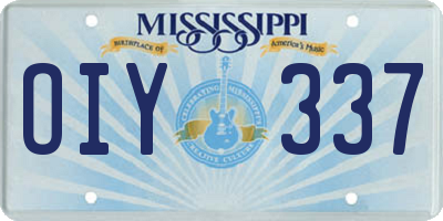 MS license plate OIY337