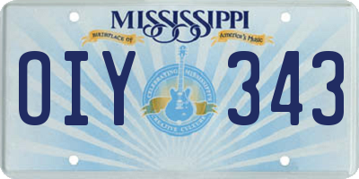 MS license plate OIY343