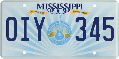 MS license plate OIY345