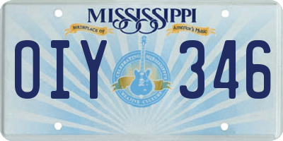 MS license plate OIY346