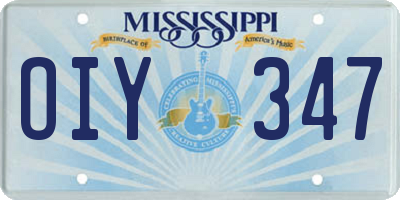 MS license plate OIY347