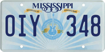 MS license plate OIY348