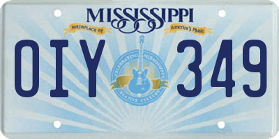 MS license plate OIY349