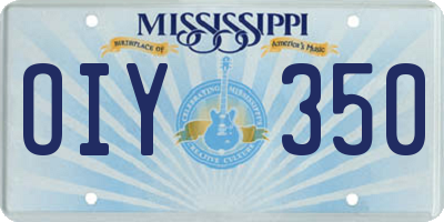 MS license plate OIY350