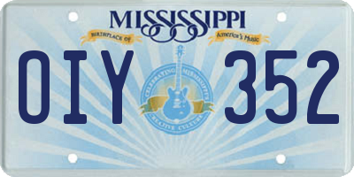 MS license plate OIY352