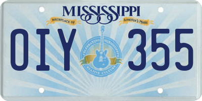 MS license plate OIY355