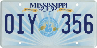 MS license plate OIY356