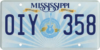 MS license plate OIY358
