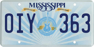 MS license plate OIY363