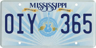 MS license plate OIY365