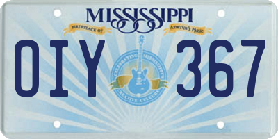 MS license plate OIY367